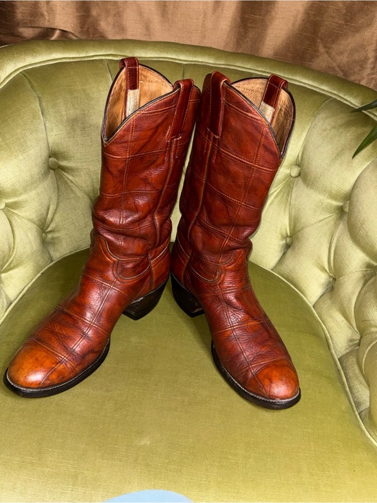 Luskey Other - Luskeys Mens Size 10.5 D Brown Leather patchwork Western Cowboy Boots